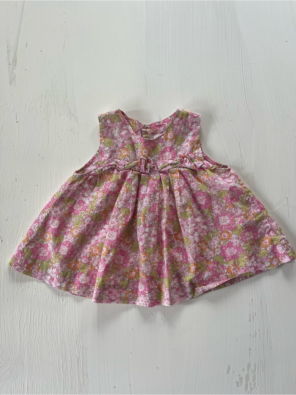 Jacadi Pink Floral Baby Tank Top - 12M